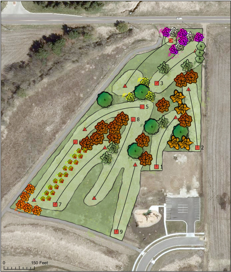 Concept Disc Golf Course Layout for Sunset Park